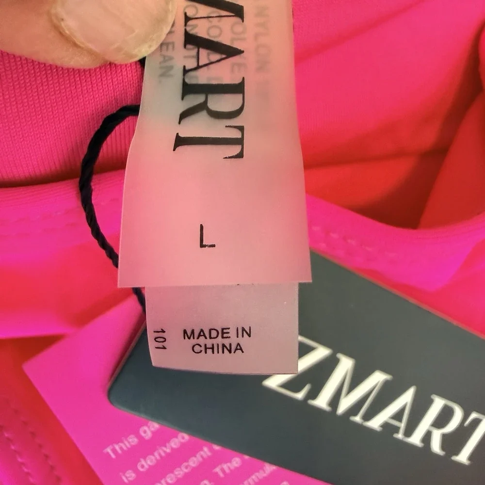 NWT Wild Fable Tropical Floral Bikini Swimsuit Top Womens L Pink Free Bottoms - Picture 10 of 11